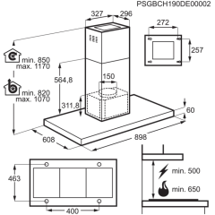 Electrolux KFIB19X Ada Tipi Davlumbaz 90 cm