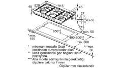 Siemens EC9A5TB90 iQ500 Ankastre Gazlı Ocak Çelik