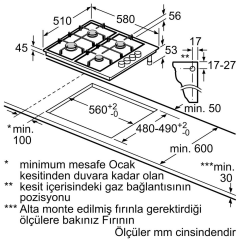 Siemens EB6C6PB82O Ankastre Gazlı Ocak