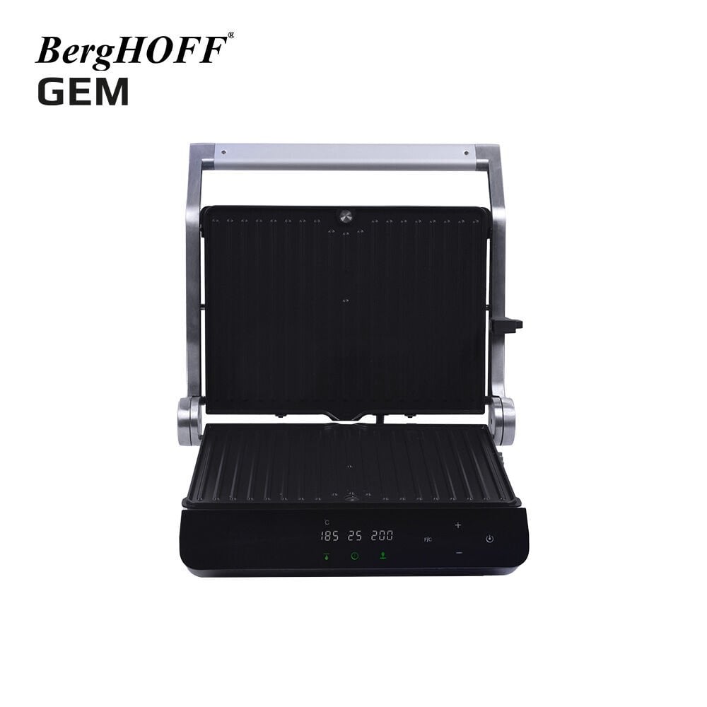 BergHOFF 7950600 GEM TITAN Gümüş Gri Çelik Izgara ve Tost Makinesi