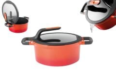 BergHOFF 8501036 Gem Stay Cool Soft Orange Tencere 28 Cm