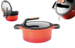 BergHOFF 8501036 Gem Stay Cool Soft Orange Tencere 28 Cm