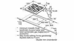 Siemens EP6A8HB20 Ankastre 4 Gözü Gazlı Ocak Sert Cam Titanium Gri