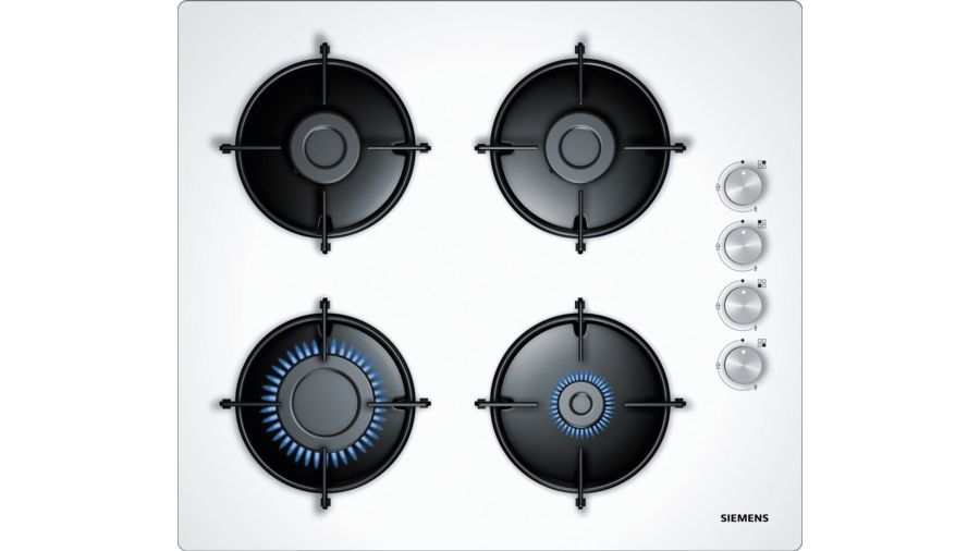 Siemens EO6C2PB11O Ankastre Gazlı Ocak Sert Cam Beyaz 60 cm