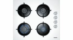 Siemens EO6C2PB11O Ankastre Gazlı Ocak Sert Cam Beyaz 60 cm