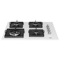 Beko BOCD K 6510 EWB Ankastre Gazlı Cam Tablalı Ocak Beyaz