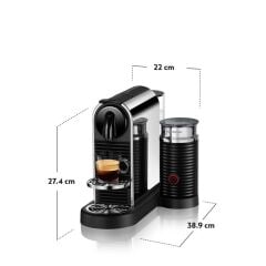 Nespresso D145 Citiz Kapsüllü Kahve Makinesi ve Süt Köpürtücü Aksesuar Platinum