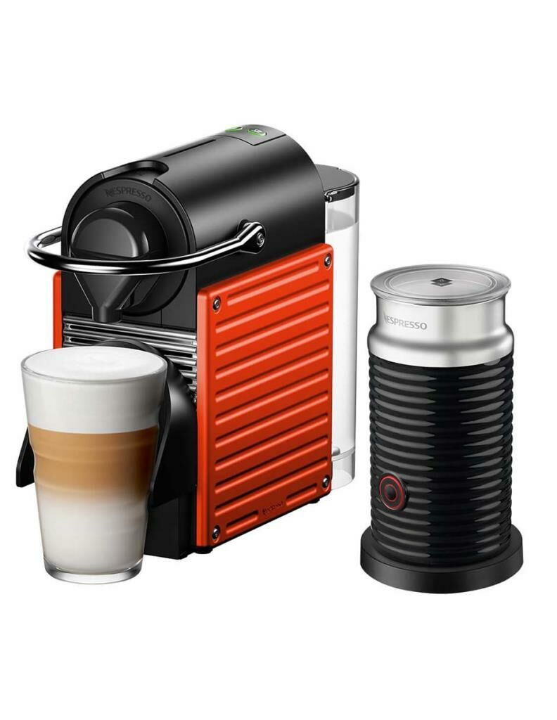 Nespresso Pixie C66R Kapsüllü Kahve Makinesi ve Süt Köpürtücü Kırmızı