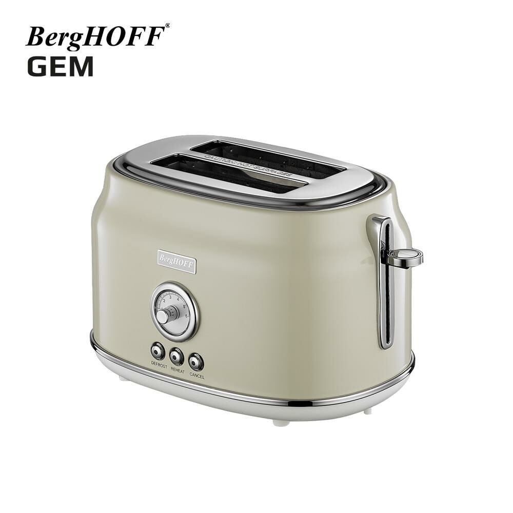 BergHOFF 7950042 GEM RETRO Krem Rengi İki Dilim Ekmek Kızartma Makinesi