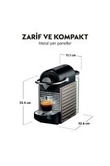 Nespresso Pixie C66T Kapsüllü Kahve Makinesi ve Süt Köpürtücü Titan