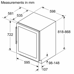 Siemens KU21WAHG0 iQ500 Ankastre Tezgahaltı Şaraplık