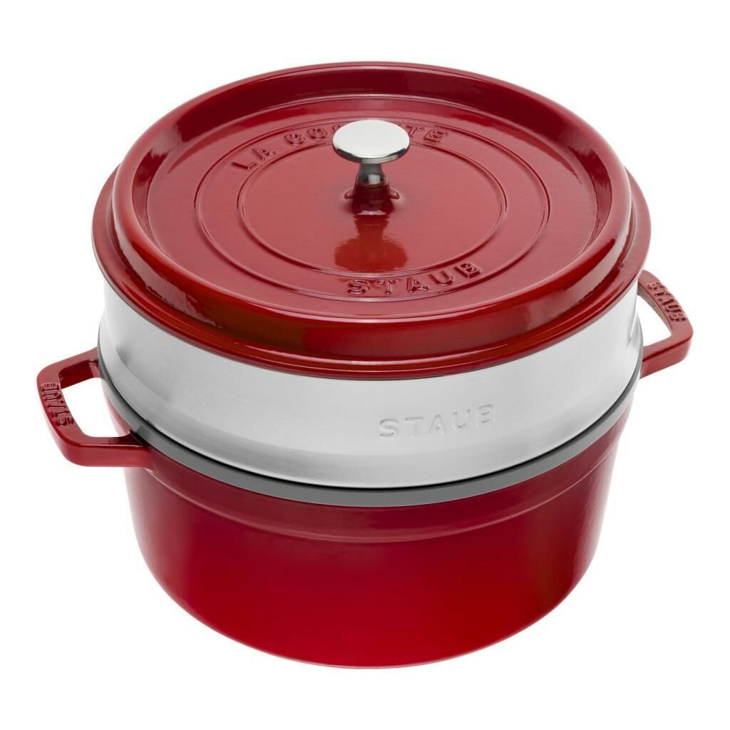 Staub 405106010 Döküm Tencere, Buhar Pişiricili, Kiraz, 26 cm