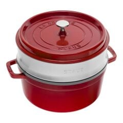 Staub 405106010 Döküm Tencere, Buhar Pişiricili, Kiraz, 26 cm