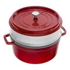 Staub 405106010 Döküm Tencere, Buhar Pişiricili, Kiraz, 26 cm