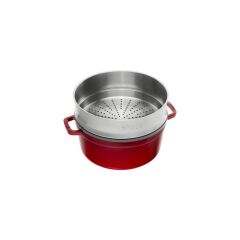 Staub 405106010 Döküm Tencere, Buhar Pişiricili, Kiraz, 26 cm