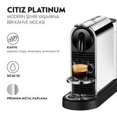 Nespresso D140 Citiz Kapsüllü Kahve Makinesi Platinium Metalik