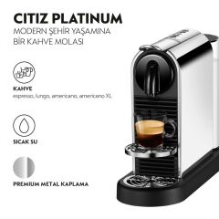 Nespresso D140 Citiz Kapsüllü Kahve Makinesi Platinium Metalik