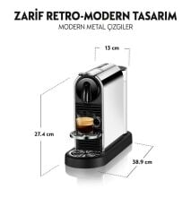 Nespresso D140 Citiz Kapsüllü Kahve Makinesi Platinium Metalik