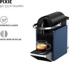 Nespresso D62 Pixie Kapsüllü Kahve Makinesi Mavi