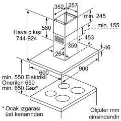 Siemens LF91BA582 iQ700 Ada Tipi Davlumbaz Paslanmaz Çelik  90 Cm