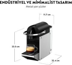 Nespresso D62 Pixie Kapsüllü Kahve Makinesi Gümüş