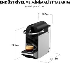 Nespresso D62 Pixie Kapsüllü Kahve Makinesi Gümüş