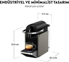 Nespresso C62 Pixie Kapsüllü Kahve Makinesi Titan
