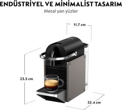 Nespresso C62 Pixie Kapsüllü Kahve Makinesi Titan