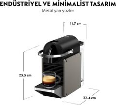 Nespresso C62 Pixie Kapsüllü Kahve Makinesi Titan