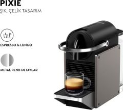 Nespresso C62 Pixie Kapsüllü Kahve Makinesi Titan