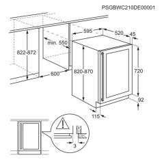 Electrolux EWUS052B5B Tezgahaltı Solo Şarap Dolabı 35 Şişe