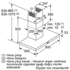 Siemens LC97BBM50T iQ300 Duvar Tipi Davlumbaz Paslanmaz Çelik 90 Cm