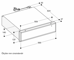 Gaggenau WS461112 400 Serisi Isıtma Çekmecesi 60x14 cm Paslanmaz Çelik Cam Kapı