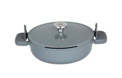 BergHOFF 8501446 Leo Phantom Kapaklı Yapışmaz Pilav Tenceresi Smoked Grey 28 Cm