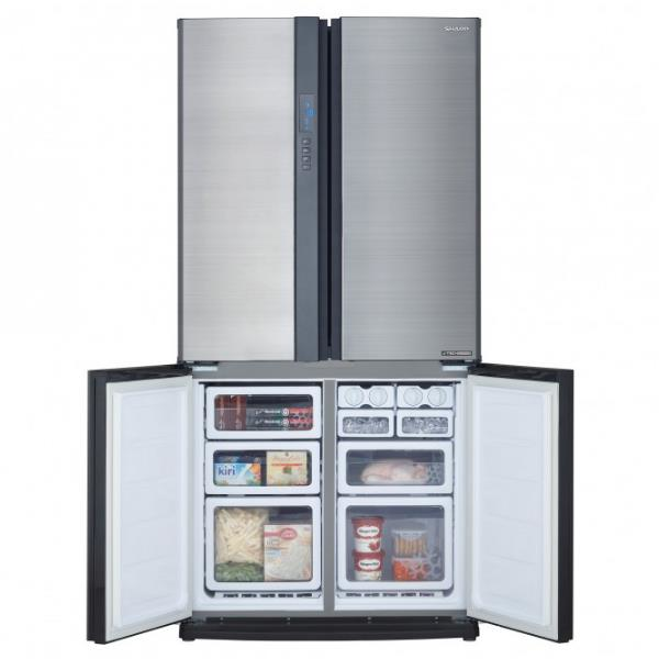 Sharp SJEX820F2SL 4 Kapılı Gardırop Tipi NoFrost Buzdolabı Inox 605 Lt.