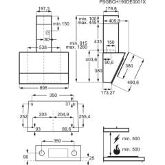 Electrolux LFV619K Ankastre 90 cm Duvar Tipi Davlumbaz