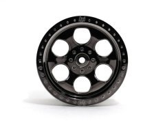 6 SPOKE WHEEL BLACK CHROME (83x56mm/2pcs) Savage/for 14mm Hex