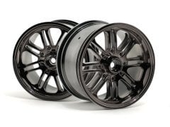 8 SPOKE WHEEL BLACK CHROME (83x56mm/2pcs) Savage/for 14mm Hex