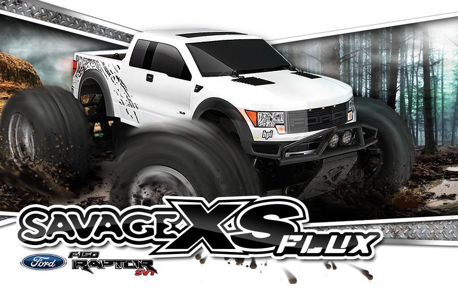 HPI 1/12 Savage XS Flux FORD F-150 SVT RAPTOR Waterproof 2.4GHz 4WD RTR