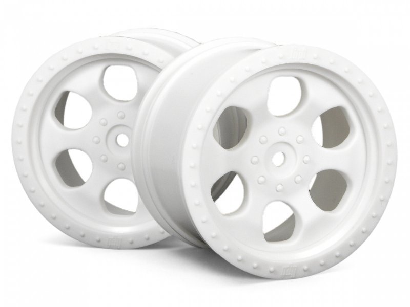 6 SPOKE WHEEL WHITE (83x56mm/2pcs) Savage/for 14mm Hex Wheel Hub