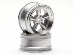 1/10 VINTAGE 5 SPOKE WHEEL 26mm MATTE CHROME 0mm OFFSET