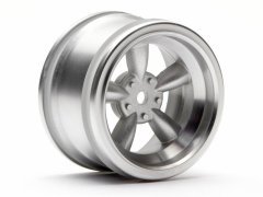 1/10 VINTAGE 5 SPOKE WHEEL 31mm MATTE CHROME 6mm OFFSET