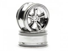 1/10 VINTAGE 5 SPOKE WHEEL 26mm SHINY CHROME 0mm OFFSET