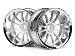 1/10 WORK XSA 02C WHEEL 26mm CHROME/WHITE (9mm OFFSET) (2pcs)