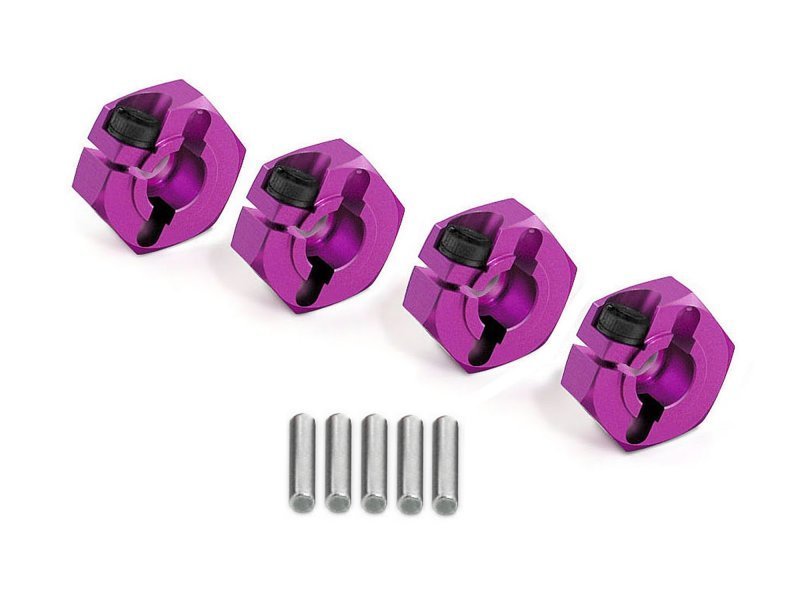 THIN ALUMINUM HEX HUB (CLAMP TYPE/PURPLE/4pcs)