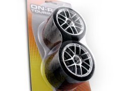 1/10 MOUNTED X-PATTERN TIRE D COMPOUND SPLIT 6 CHROME (4lü EKONOMİK paket)