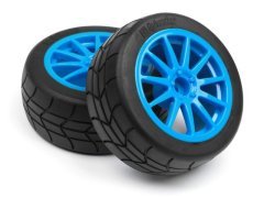 1/8 MOUNTED GYMKHANA TIRE/SPEEDLINE CORSE TURINI WHEEL SET (CYAN/2PCS)