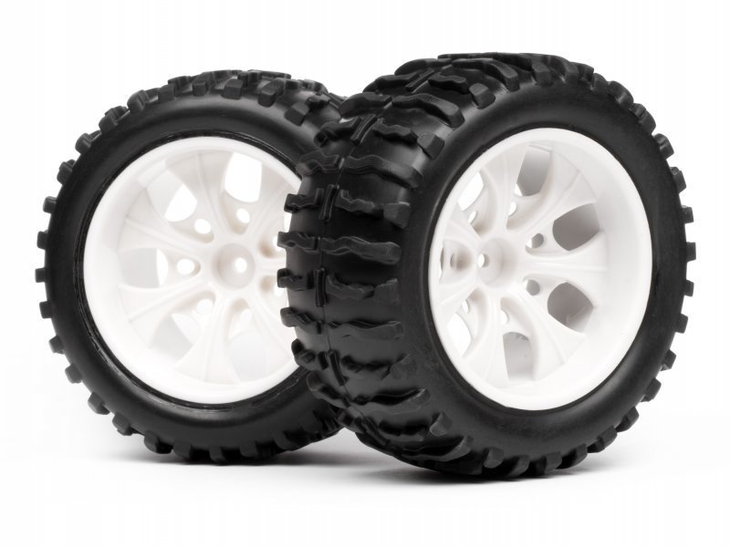 MT White Wheel & Tyre Std. Assembly 115mm Dia. X 55mm Wide(2pcs)
