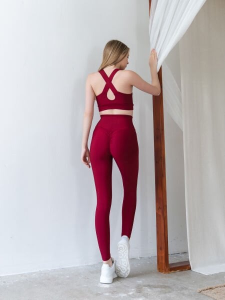 739 Bordo Scrunch Butt Leggings