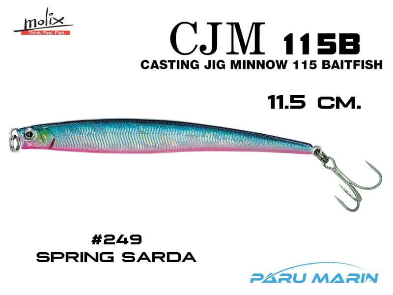 Molix Casting Jig Minnow 115  - 11.5 cm. Sahte Balık, #249 Spring Sarda